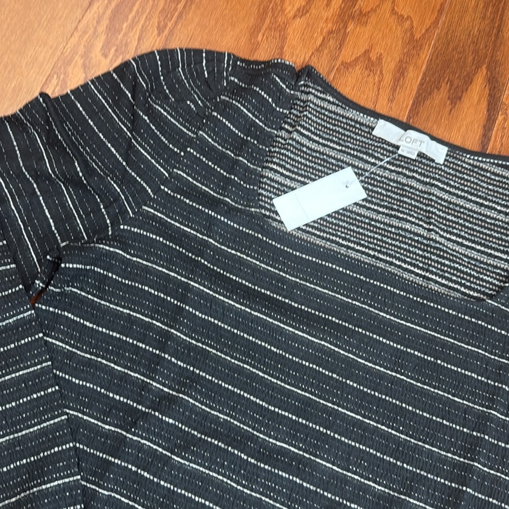 Loft Sparkle Puff Sleeve Square Neck Top - Picture 7 of 10